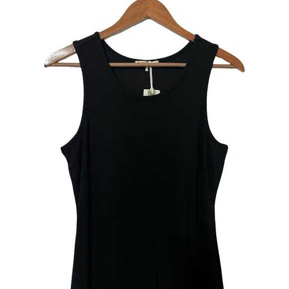 Marine Layer Lexi Ribbed Daytime Midi Dress Size L Black Bodycon Stretch NWT - Picture 2 of 9